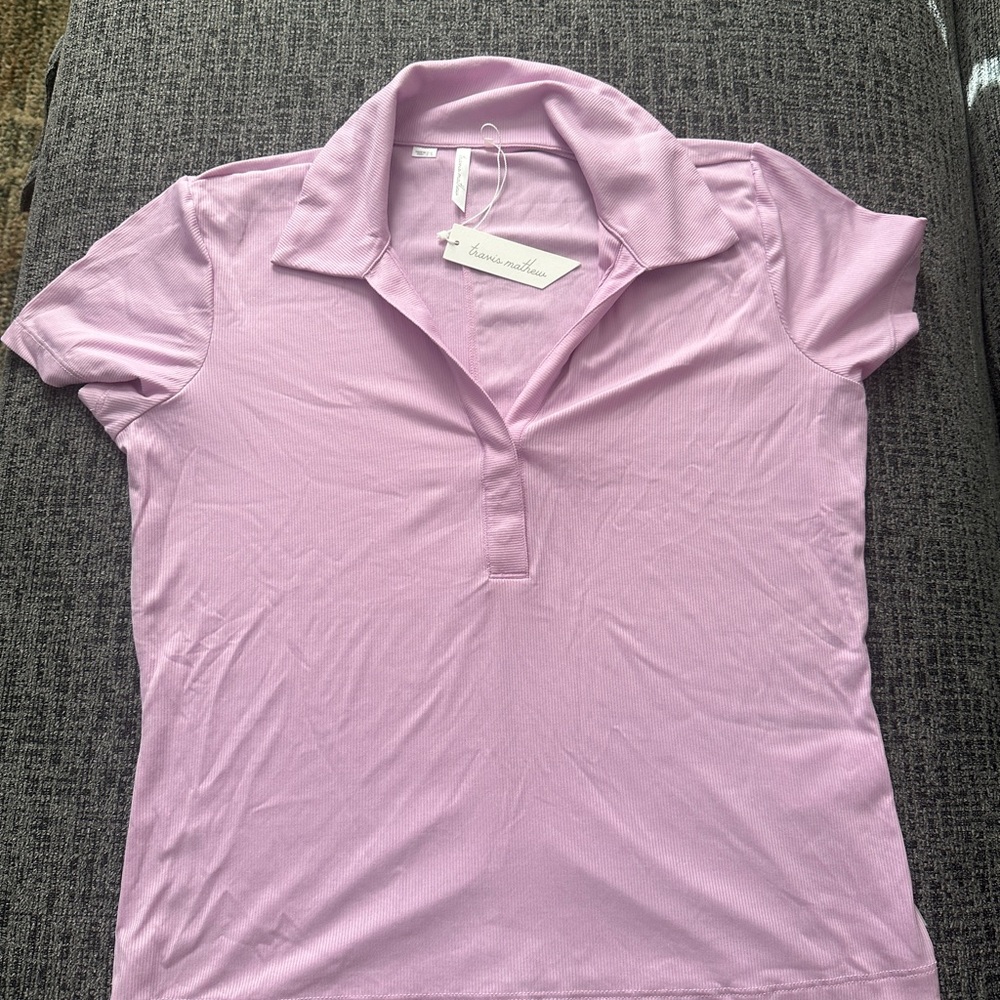 Travis Mathew Barcelona Orchid Bouquet Polo Collar Women's Tee
